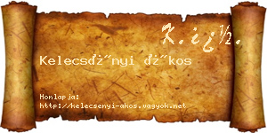 Kelecsényi Ákos névjegykártya