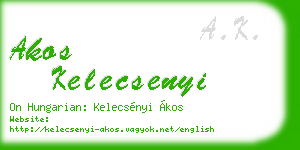 akos kelecsenyi business card